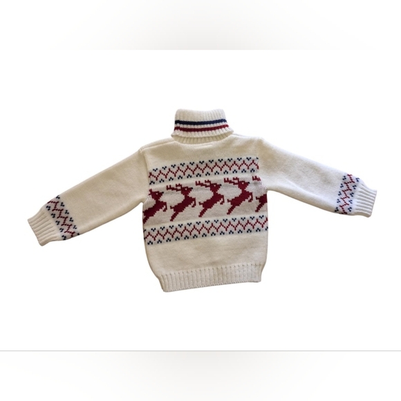 NWT Vintage 80s Babyfair Size 2 Holiday Reindeer Sweater/ Jumper - Picture 1 of 4